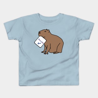 Capybara with Vaccinated Sign Kids T-Shirt